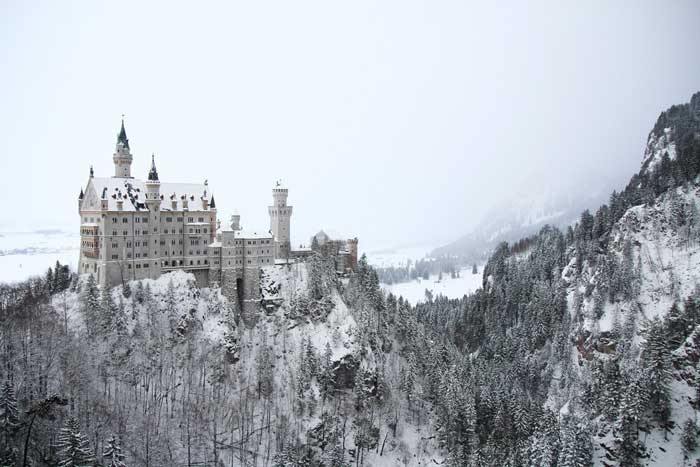 paesaggio innevato a Neuschwanstein